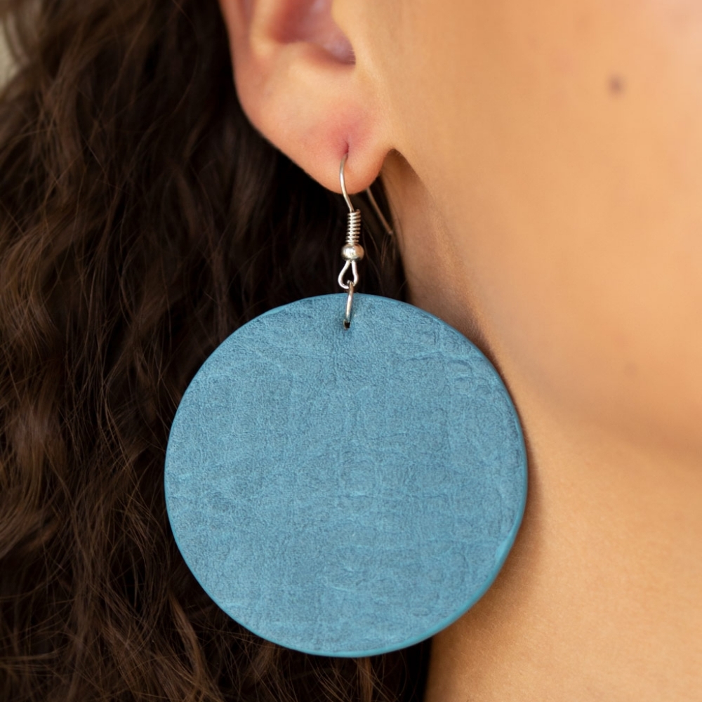 Trend Friends - Blue Leather Earrings